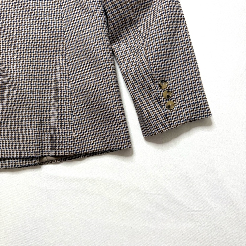 Mango Blue & Tan Houndstooth Double Breasted Blaz… - image 8
